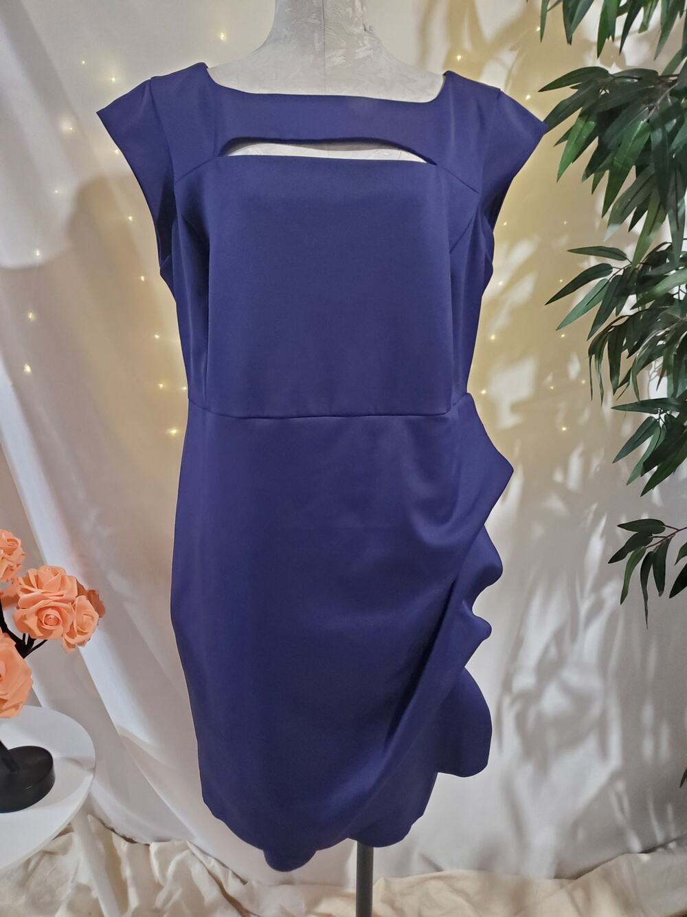 Lane Bryant Collection NWT Ruffle Cutout Sheath Dress Plus Sz 18 Cocktail Party